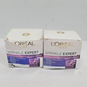 LOreal Paris Wrinkle Expert Night Anti-Wrinkle Cream 55+ 50ml Set of 2 NIB